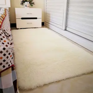 Budis Ковер 60х120 см для спальни/гостиной из шелковой шерсти, с длинным ворсом, белый [Tie-Dye]