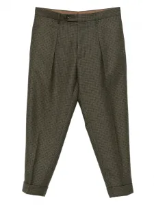 Плиссированные брюки в гусиную лапку Chiaia Berwich, зеленый