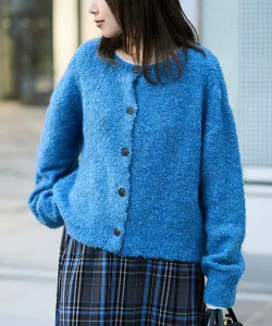 Кардиган из смешанной пряжи букле (2-way Mix Knit) Представленный товар на YouTube Coen, цвет Royal