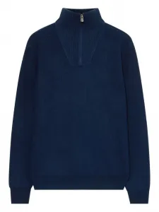 Свитер из мериносовой шерсти на молнии до середины Brooks Brothers, синий