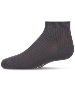 Тонкие ребристые хлопковые детские носки-перчатки до щиколотки MeMoi, Slate gray