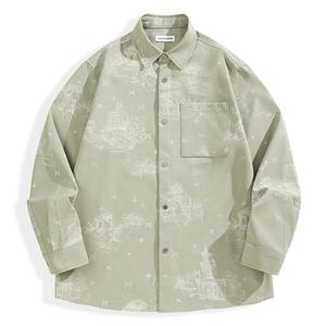 Длинная рубашка-джемпер мужская PEACEBIRD MEN, iceberg зеленый 1