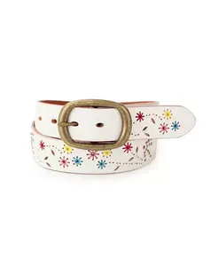 Женский кожаный ремень Blossom OLD TREND, белый