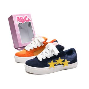 Скользоустойчивые Водонепроницаемые Износостойкие Женские Кроссовки для Скейтбординга Низкие с Коробкой ABCIO, Синий Желтый