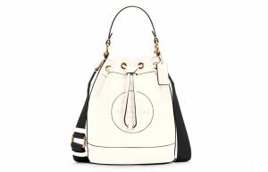 Демпси Сумка-ведро из коровьей кожи Кроссбоди На одно плечо Маленькая Женская Белая COACH