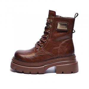 Короткие ботинки Martin 7,5 см женские Junjali, Bordeaux Coffee Red Unlined