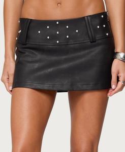 Женская мини-шорты Luella из искусственной кожи с заклепками Edikted, Black