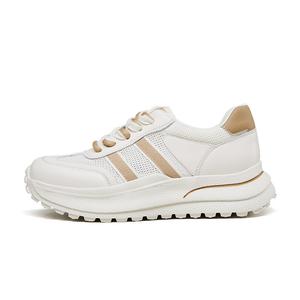 Низкие повседневные туфли женские KANGNAI, бело-коричневые