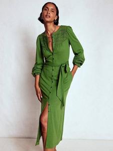 Платье Pippa из джерси с вышивкой Broderie Anglaise Boden, Promenade Green