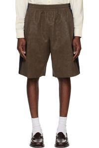 Шорты с боковыми деталями из искусственной замши System, коричневый