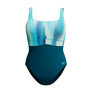 Женский купальник для плавания Shaping ContourEclipse Printed 1 Piece Speedo, зеленый