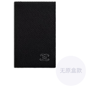 CHANEL Шерстяной вязаный шарф женский черный