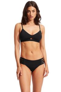 Черные нейлоновые хипстеры с перекрученным поясом Seafolly, черный