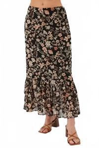 Юбка миди Tara в черном мультиколоре Kylie Paige