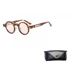 JEANSWEST Круглые солнцезащитные очки унисекс, C7 leopard frame champagne slices