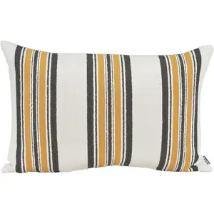 Декоративная подушка Sera Duo полосатая подушка с наполнителем, 60x40 см, для дивана, в полоску H.O.C.K., Beige-mais-schwarz + gestreift