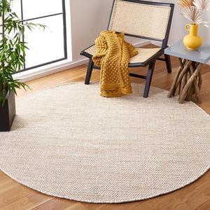 Ковер SAFAVIEH, 183 x 183 см, Natura Collection, Taupe & Ivory, ручной работы из шерсти, идеален для помещений с высокой проходимостью в гостиной, спальне (NAT776E)