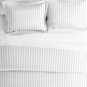 Пододеяльник Urban Loft's из 3 предметов с узором в горошек и полосками и накладками, цвет Rugged Stripes Ligray