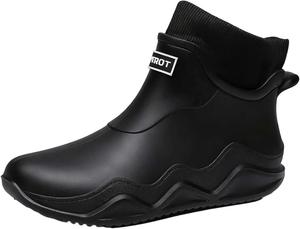 Женские короткие дождевые ботинки, модная обувь на каждый день для улицы, удобная и защищающая от влаги Generic, Black