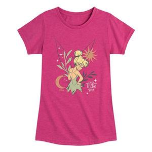 Футболка с принтом Tinkerbell Sun & Moon для девочек 7-16 лет Disney, Heather Fuschia