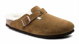 Birkenstock Женские сабо Boston из овчины цвета норки