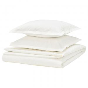 Пододеяльник и 2 наволочки, белые, 240х220/50х60 см Hampflockel IKEA