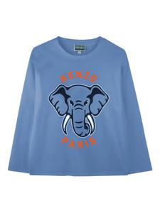 Kenzo Kids футболка с длинными рукавами и принтом, синий