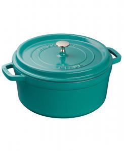 Чугунная круглая кастрюля объемом 5,5 кварты Staub, Turquoise