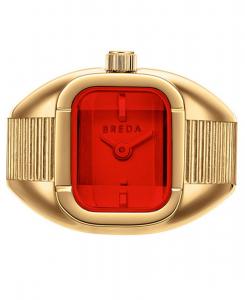Женские золотые часы-кольцо Ноктюрн с расширяющимся окошком, диаметр 16 мм BREDA, DeepGold/Flame