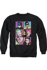 Толстовка Batman Classic Tv Pop Cast для взрослых с круглым вырезом Gildan, черный