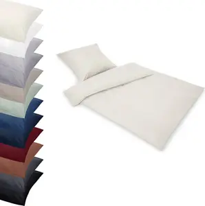 Комплект постельного белья ПРЕМИУМ 155x220-80x80 см из МИКРОФИБРЫ, наволочка, пододеяльник, цвет: кремовый Posteli