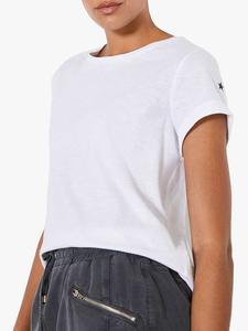 Хлопковая футболка со звездами из мятного бархата, цвет слоновой кости