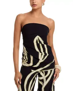 Асимметричный топ с принтом от Charlotte Cala De La Cruz, черный