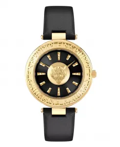 Женские часы Opium 2 Hand Quartz с черным ремешком из натуральной кожи, 38 мм Plein Sport