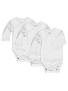 LaLoona Комплект из 3 боди с запахом - белые на белом фоне