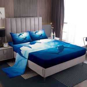 Erosebridal Комплект постельного белья Ocean Boys Shark с морским декором из мягкого микрофибры, Multi 07