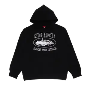 Толстовка Supreme x Corteiz Rules The World Hooded 'Black', черный