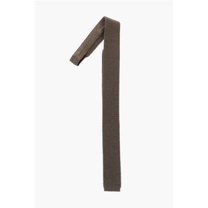 Вязаный галстук из смеси кашемира Corneliani, коричневый