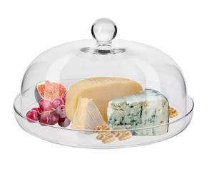 Тарелка для торта Krosno Glass mit Deckel Elite (Set 1), прозрачное стекло - 28 x 17 x 28 см