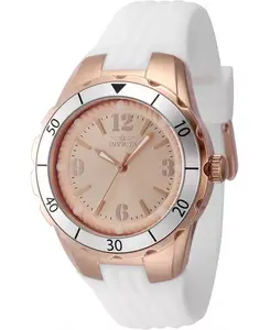 Женские кварцевые часы Angel 48853 PC21 с циферблатом из розового золота Invicta, white