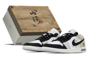 Кроссовки Air 1 Vintage мужские низкие Black Rice Gray Jordan, черный серый