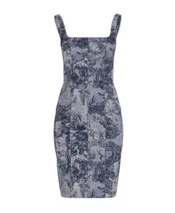 Платье-Футляр с цветочным принтом Guess, синий