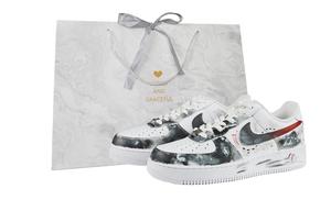Nike Кроссовки Air Force 1 с антискользящим покрытием, износостойкие, низкие, для скейтбординга, унисекс, белые, черные