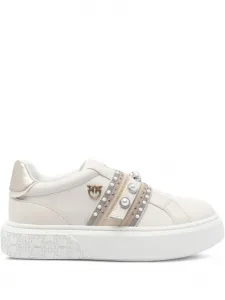 Кроссовки на платформе с искусственным жемчугом PINKO, белый