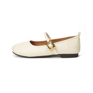 Туфли Мэри Джейн на массивном каблуке для женщин QITUMAUL, Beige [With A Heel Height Of 1.5Cm]