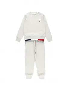 Спортивный костюм с нашивкой-логотипом Moncler Enfant, серый