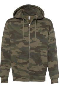 Independent Trading Co. Тяжелая толстовка с капюшоном и застежкой-молнией, цвет forest camo