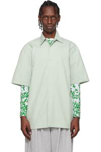 Dries Van Noten Зеленая полосатая рубашка