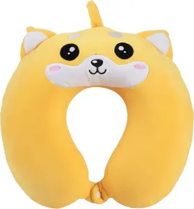 Подушка для шеи Travel Pillow, мягкая, для поддержки шеи, дизайн сиба-ину I-TOTAL