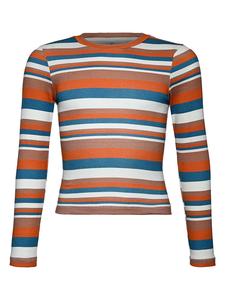 Blue Effect Футболка с длинными рукавами оранжево-сине-белого цвета